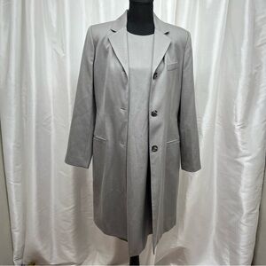 Vintage Harve Benard Elegant Classic 2pc Gray Coat & Dress Set Sz 12
